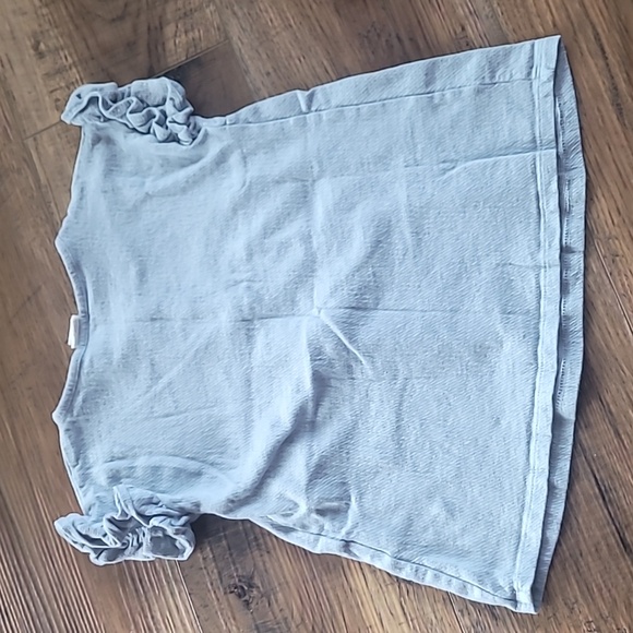 H&M Tunic Top, 18M, Light Denim, Powder Blue, Tan Buttons, Ruffles, Soft - Picture 5 of 5